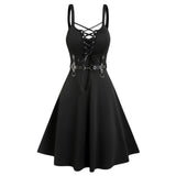 Goth Kleid mit Schnürung und Gürtel