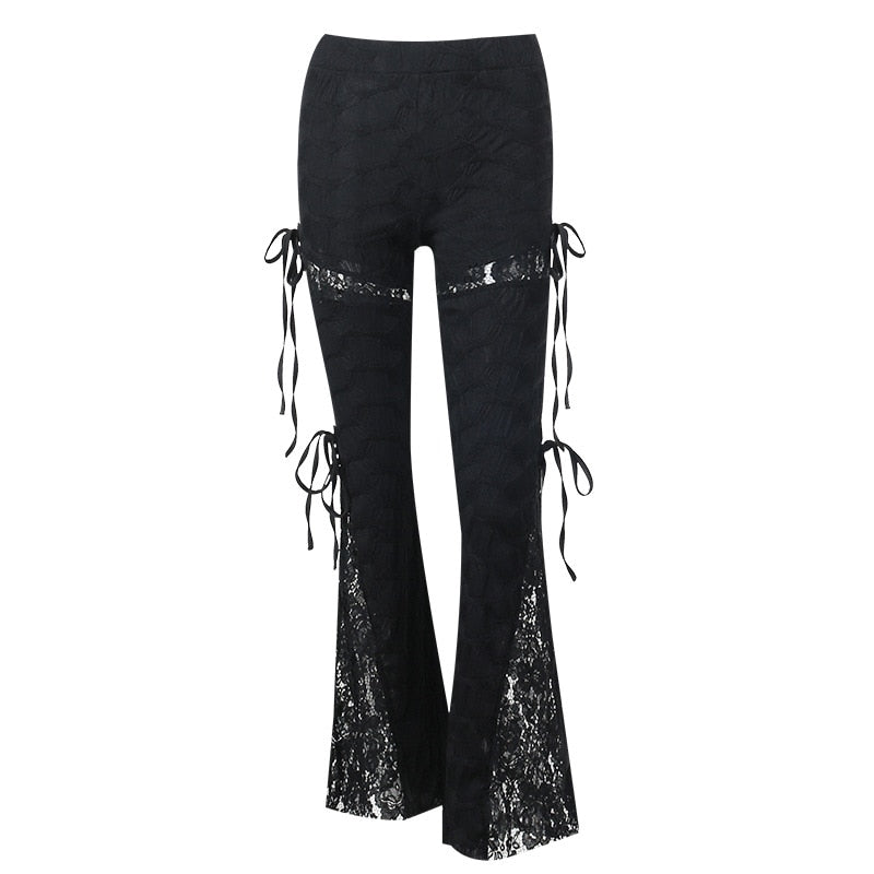 Gothic Dunkle Spitzenhose