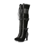 Gothic Schleifenstiefel Damen