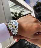 Steampunk Herren Armbanduhr Stahl