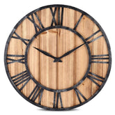 Industrielle Steampunk Wanduhr aus Holz und Metall