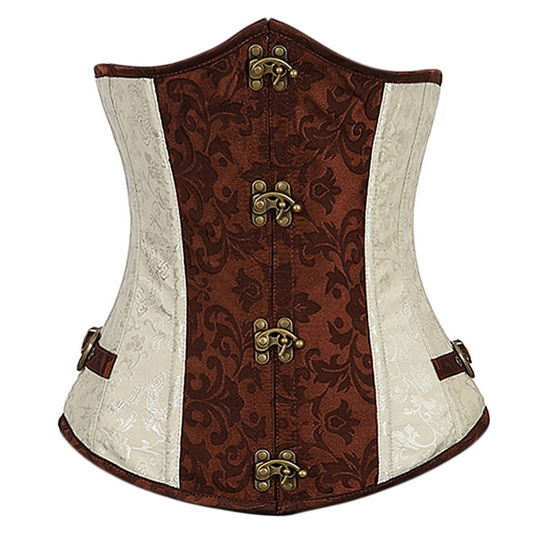 Renaissance Brokatkorsett Cremebraun