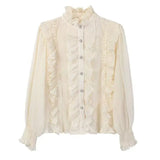 Romantische Rüschenbluse Damen