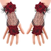 Rosen Spitzen handschuhe