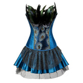 Steampunk Pfauen Korsett Kleid
