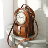 Retro Uhr Ledertasche