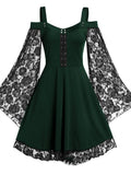 Goth Kleid mit Spitzenärmeln