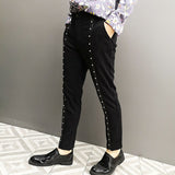 Steampunk Nietenhose Schwarz