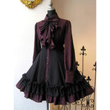 Gothic Mittelalter Bordeaux Kleid
