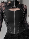 Gothic Reißverschlussbluse