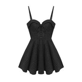 Schwarzes Goth Kleid mit Korsett