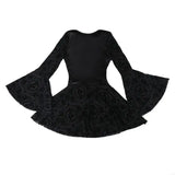 Gothic Samtkleid mit Glockenärmeln