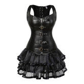 Steampunk Kunstleder Kleid