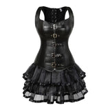 Steampunk Kunstleder Kleid