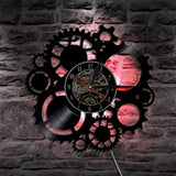 Steampunk Vinyl Wanduhr