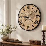 Steampunk Antike Karten Wanduhr