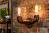 Steampunk Doppelrohr Lampe