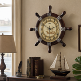 Steampunk Wanduhr Ruder