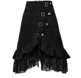 Steampunk Asymmetrischer Rock Zahnräder