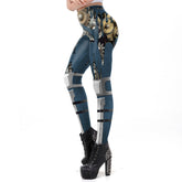 Steampunk Blau Leggins