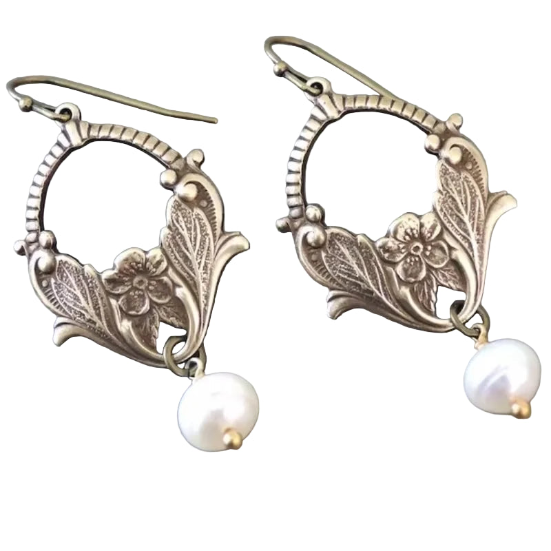 Steampunk Blütenperle Ohrringe