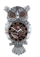 Steampunk Eulen Wanduhr