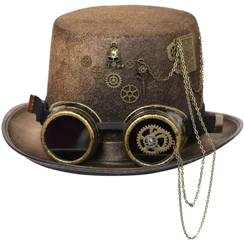 Steampunk Hut mit Totenkopf