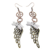 Steampunk Schwingenrad Ohrringe
