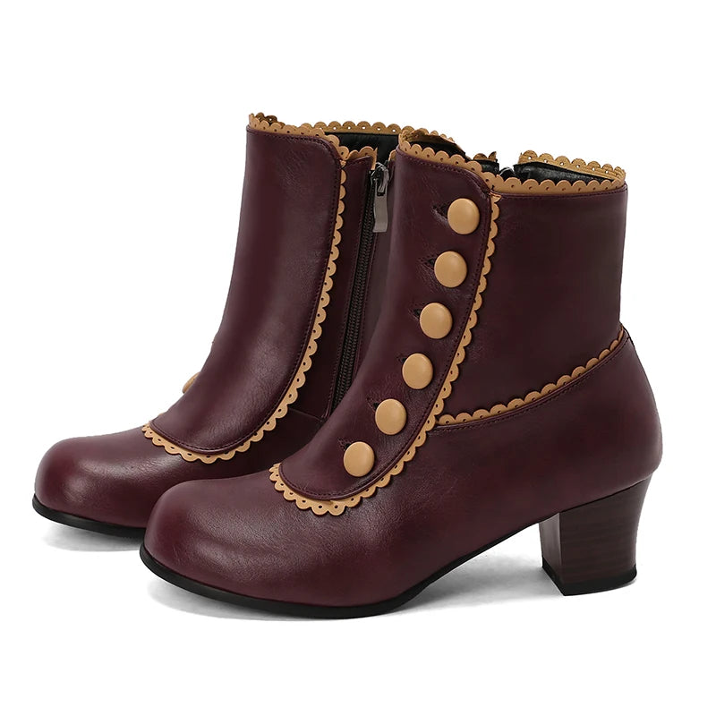 Steampunk Vintage Knopfstiefel