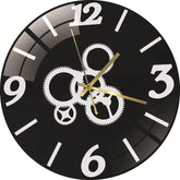 Steampunk Wanduhr mit weißen Zahnrädern