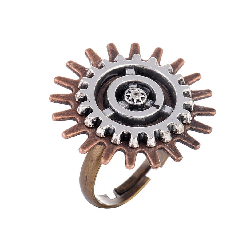 Steampunk Zahnradblume Ring