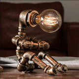 Steampunk Roboter Lampe