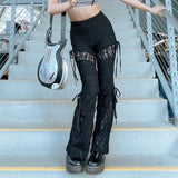 Gothic Dunkle Spitzenhose