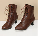 Steampunk Damen Schnürstiefel