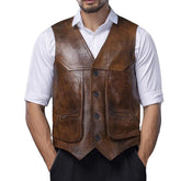 Steampunk Klassische Lederweste