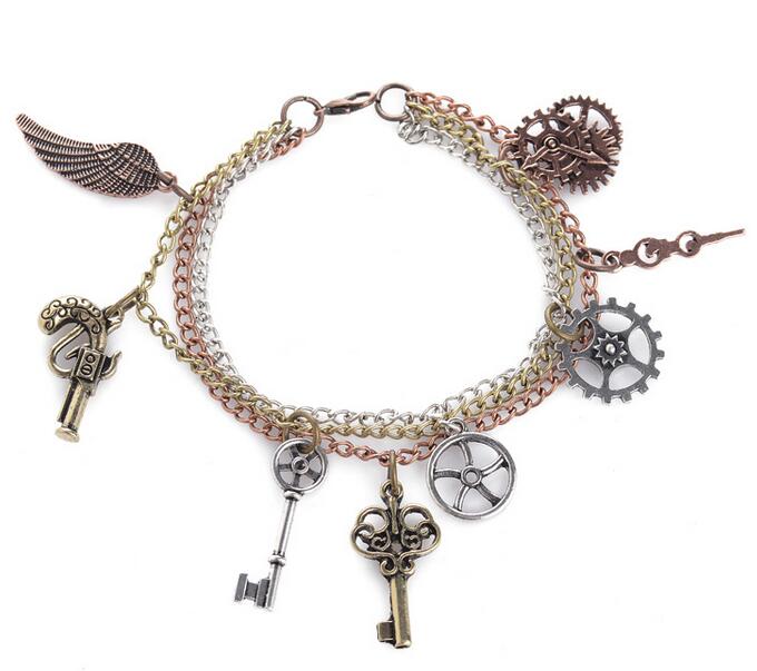Steampunk Schlüssel Kettenarmband