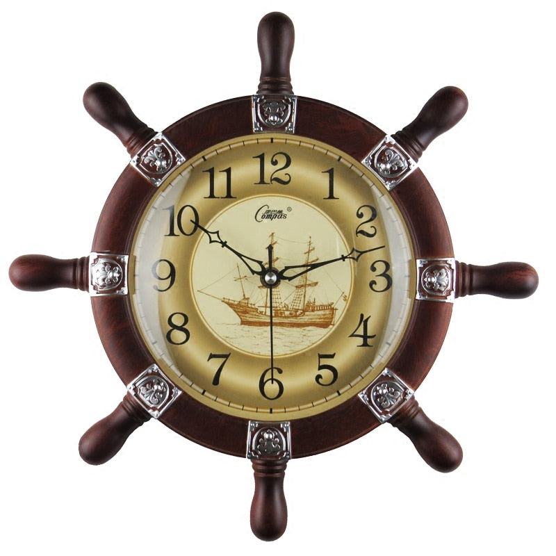 Steampunk Wanduhr Ruder