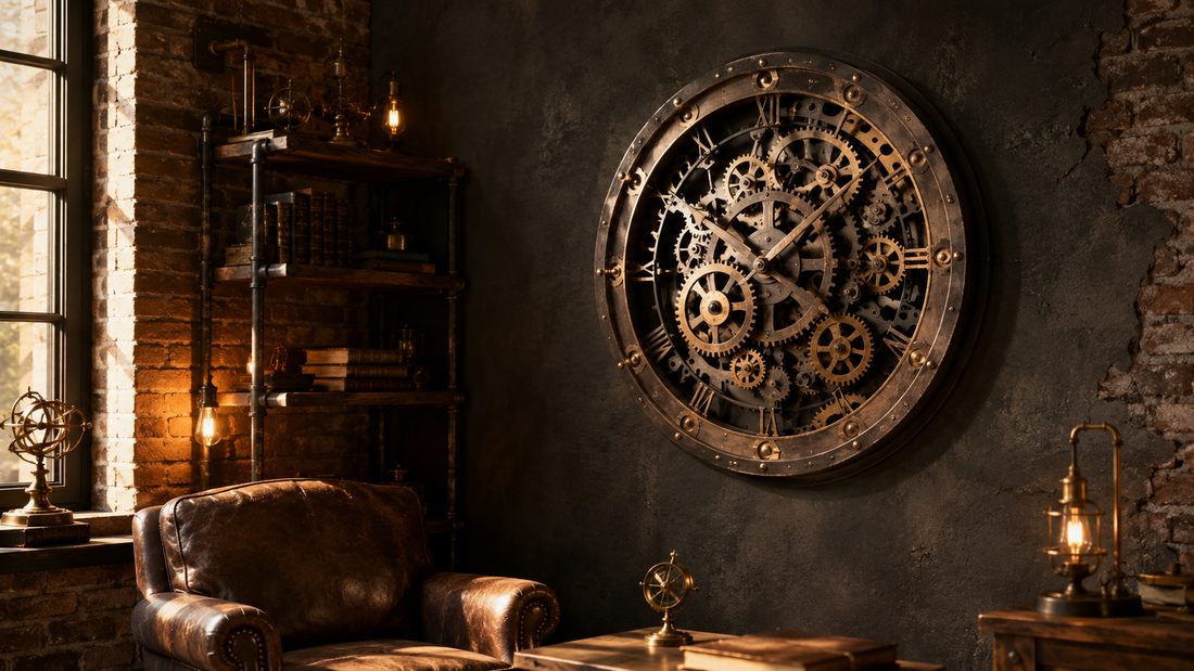 Wanduhr mit Zahnrädern Von Industrial bis Steampunk
