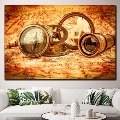 Antike Steampunk Weltkarte Bild