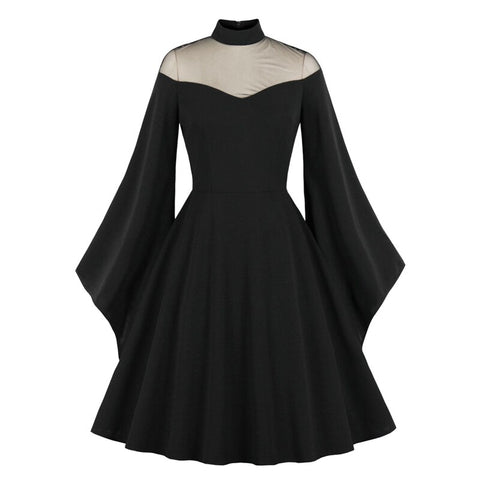 Goth Kleid mit Trompetenärmeln