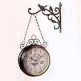 Steampunk Bahnhof Doppelseitige Wanduhr