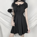 Schulterfreies Goth Kleid