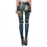Steampunk Blau Leggins