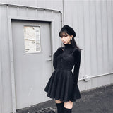 Schwarzes Goth Kleid mit Korsett