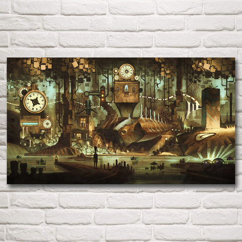 Steampunk Unterirdische Stadt Bild