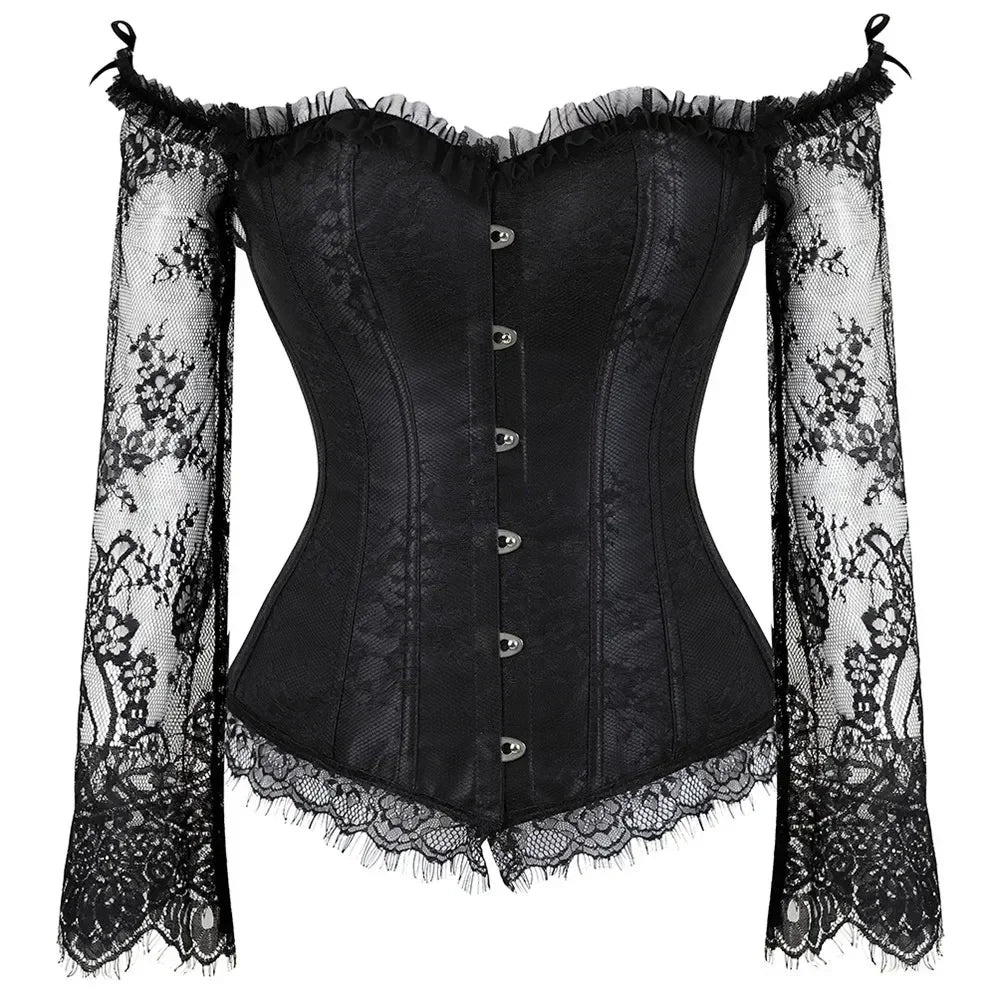 Langärmliges Steampunk Bustier