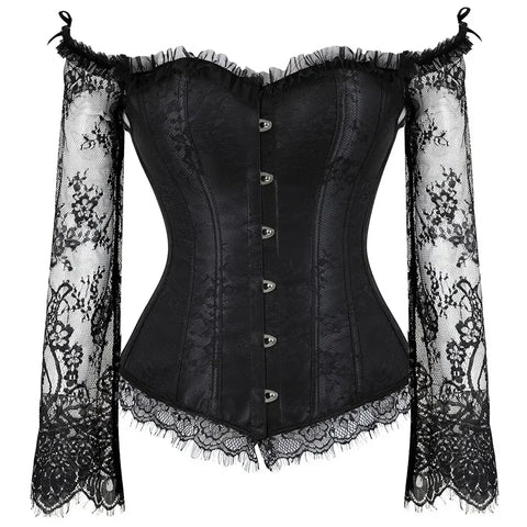 Langärmliges Steampunk Bustier