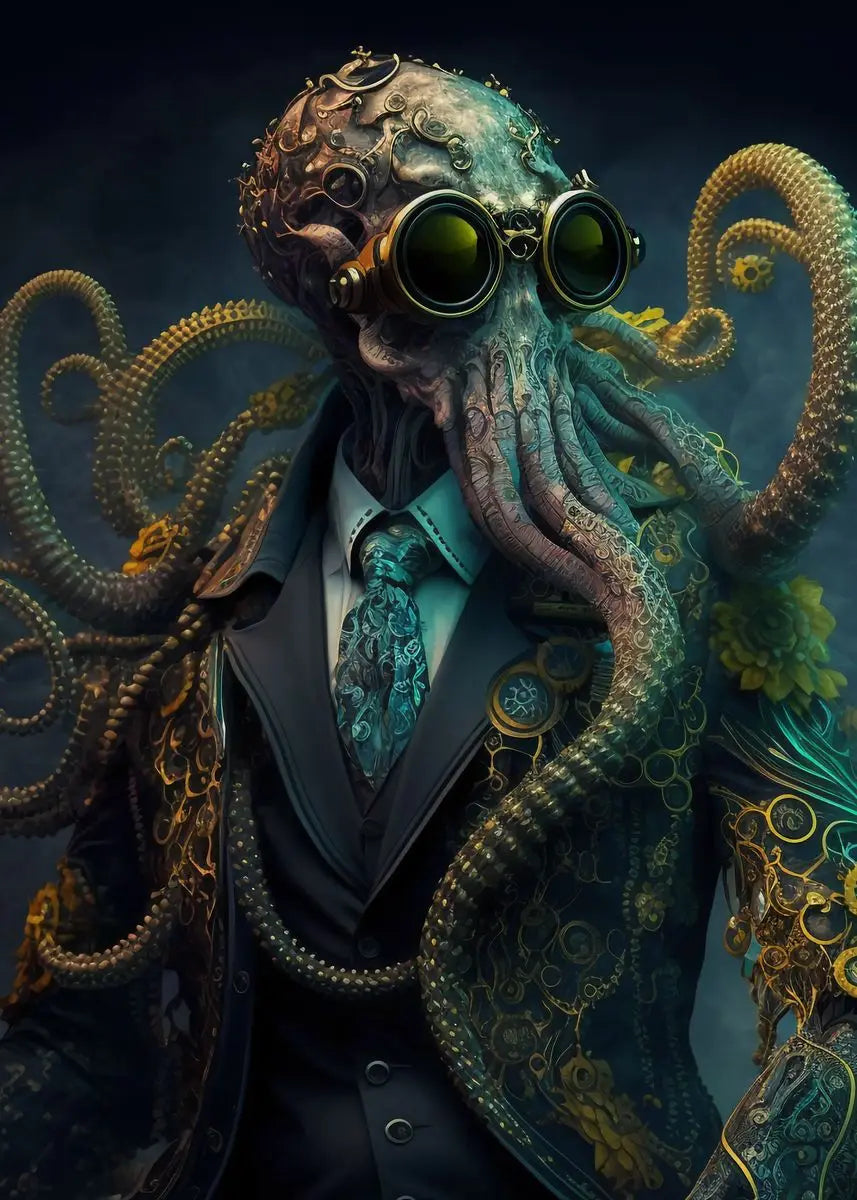 Menschenkrake Steampunk Bild