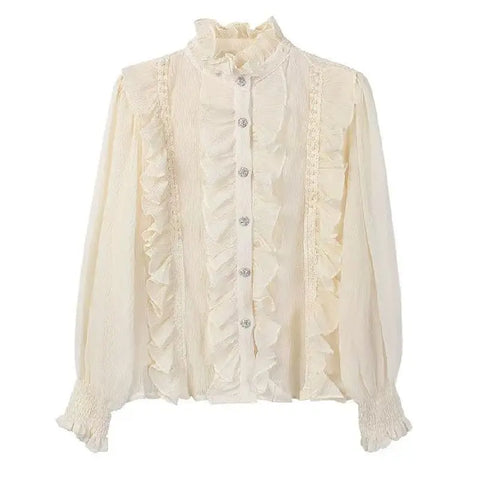 Romantische Rüschenbluse Damen