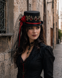 Rubinverzierter Steampunk Hut